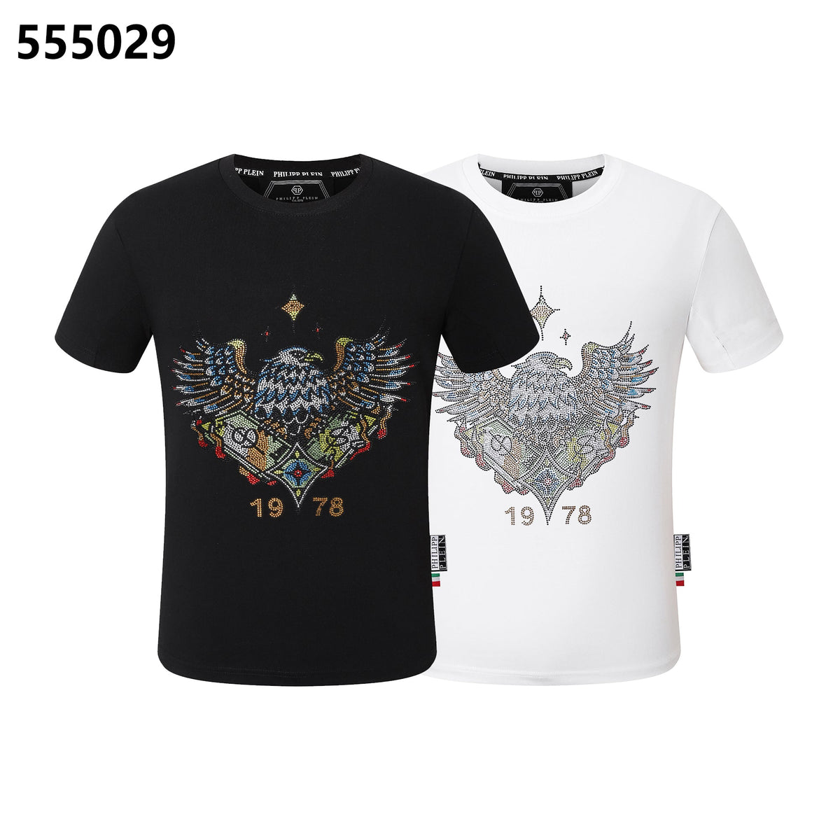 PHILIPP PLEIN Round-Neck T-Shirt with Eagle Design